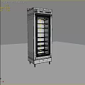 Stainless Steel Upright Kitchen Appliance With Transparent Glass Door And Multiple Shelves