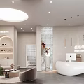 Modern Beauty Salon Interior Design With Reception Area And Comfortable Seating Front Desk