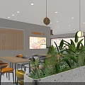 Modern Bright Casual Restaurant Interior Design With Colorful Chairs Large Glass Windows And Cozy Lighting