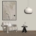 Modern Lazy Sofa Decorative Painting Chandelier 3d model