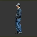 Stylish Men's Blue Denim Jacket And Pants Casual Outfit With Matching Cap