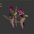 Medieval Style Clothing With Archery Bow And Leather Arrow Quiver