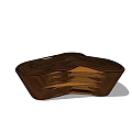 Unique Wooden Public Chair With Curved Layered Design And Modern Style