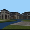 Large Scale Aerial View Planning With Buildings Green Areas And Waterbody