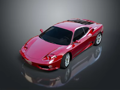 Red Sports Car With Sleek Design Glossy Finish And Silver Wheels 3d model