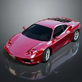 Red Sports Car With Sleek Design Glossy Finish And Silver Wheels