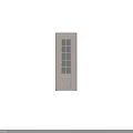 White Interior Hinged Door Featuring Clear Glass Panes And Simple Design 3d model