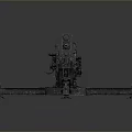 3D Rendered Military Artillery Gun With Metal Texture And Tripod Base Structure