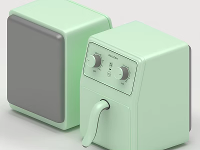 Light Green Household Appliances With Control Panel Knobs And Modern Design 3d model