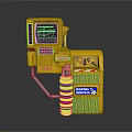 Yellow Industrial Equipment With Digital Display Control Buttons Cylindrical Component And Fortex Logo