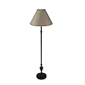 Modern Black Floor Lamp With White Shade For Home Interior Lighting 3d model