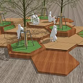 Modern tree pool tree pool seat 3d model