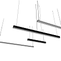 Modern Linear Hanging Pendant Lights Featuring Multiple Lengths And Contemporary Design 3d model