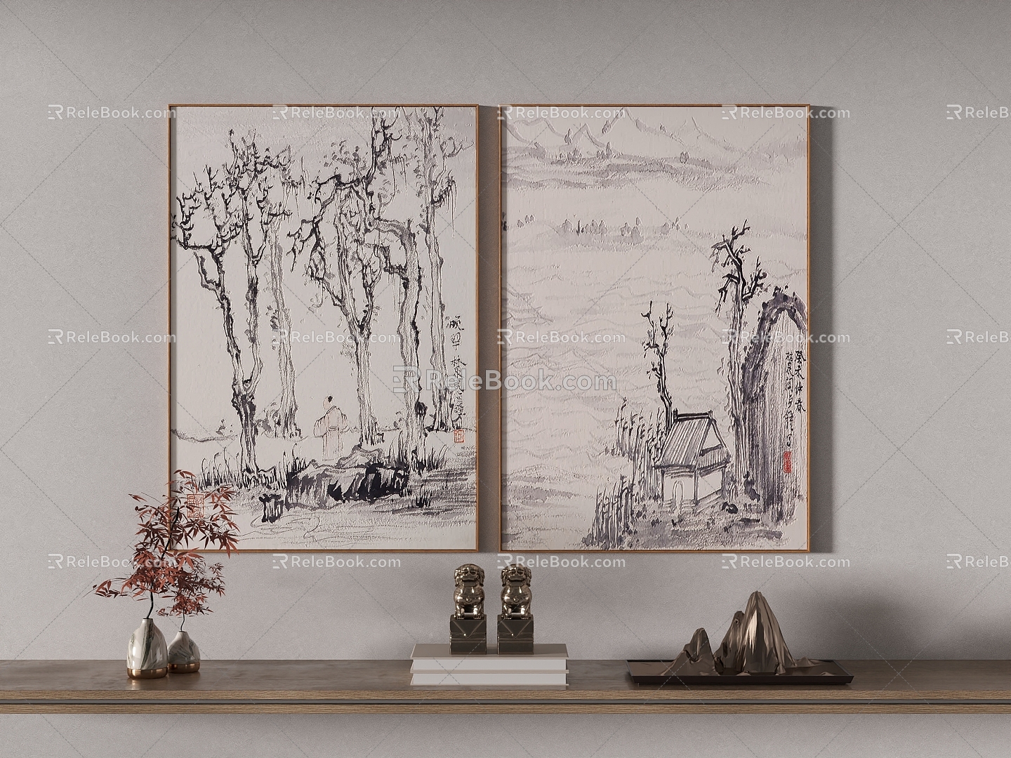 New Chinese Decorative Painting 3d model