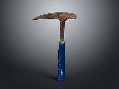 Stanley Brand Rusty Head Hammer With Blue Non Slip Grip Handle For Daily Use 3d model