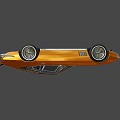 Copper Colored Vintage Sports Car With Streamlined Body And Retro Wheels