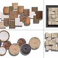 Creative Modern Wall Decor With Geometric Wooden Square And Circular Panel Designs