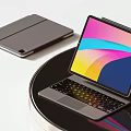 Sleek Modern Tablet With Detachable Keyboard Case And Colorful