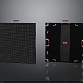 Black Equipment Cases With Red Handles Checkerboard Surface Metal Frames And Orange Protectors