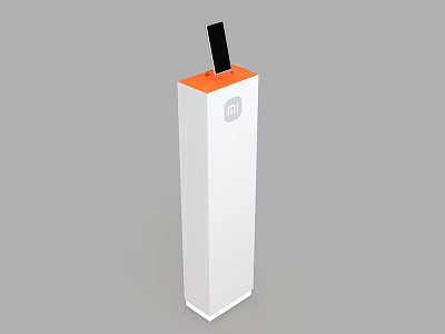 White Vertical Structure With Orange Top And Black Component Featuring MI Logo 3d model