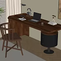 Quiet Ancient Style Desk and Chair Solid Wood Computer Desk and Chair Solid Wood Single Chair Writing Desk Learning Desk and Chair Office Desk and Chair Finished Desk Computer Decoration Combination 3d model