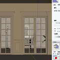 Elegant Wooden Double Doors With Glass Panes And Decorative Frames In Light Colored Interior