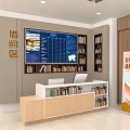 Modern Bright Open Lounge With Wooden Tables Chairs And Bookshelves In Spacious Interior