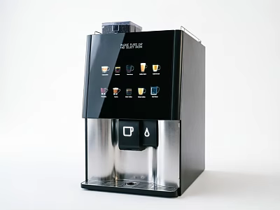 Black And Silver Beverage Machine With Digital Display And Multiple Drink Options 3d model
