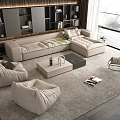 Sofa Coffee Table Combination Sofa Coffee Table Multi-person Corner Sofa Living Room 3d model