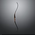Classic Traditional Wooden Longbow Weapon With Curved Shape And Smooth Brown Surface