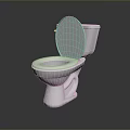 Modern White Ceramic Toilet With Open Lid For Daily Household Use
