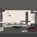 Modern Living Dining Room Interior Design With Sofa Coffee Table Rug And Accent Chair