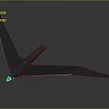 Black Advanced Stealth Aircraft With Large Wings And Red Rear Light