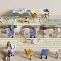 Modern Children's Table and Chair Children's Building Blocks Table and Chair Lego Table and Chair Children's Chair Lego Building Blocks Table 3d model