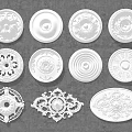 European-style lamp panel gypsum round carved lamp panel 3d model