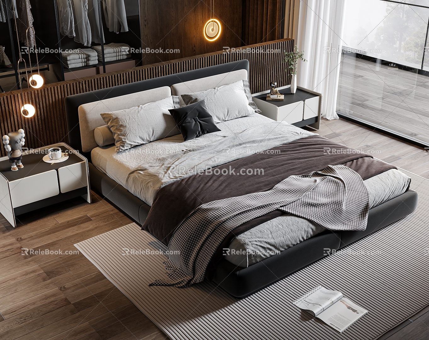 Modern Double Bed 3d model