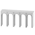 Black Console Table With Arched Legs Modern Design For Home Decor 3d model