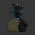 Modern Tactical Blue Black Rifle With Metal Magazine And Components
