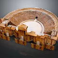 Ancient Amphitheater With Stone Structure And Tiered Seats Circular Design Historical Ruins
