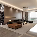 Modern Open Plan Living And Dining Room With Elegant Upscale Comfortable Home Interior Design