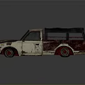 Vintage Rusted Truck With Open Roof Peeling Paint And Weathered Exterior