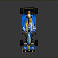 Blue And Yellow Renault Formula 1 Race Car With Total Microsoft Mobil Logos