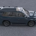 Dark Blue SUV With Roof Rack And Sunroof