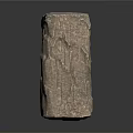 Natural Stone Column With Rough Textured Surface And Decorative Design