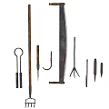 High Quality Hardware Tools Collection Featuring Garden Fork Hoe Sickle And Metal Implements