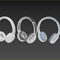 Sleek Over Ear Headphones In White Black And Blue With Modern Design