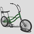 Stylish Green Bicycle With Curved Handlebars Black Seat And Rear Rack