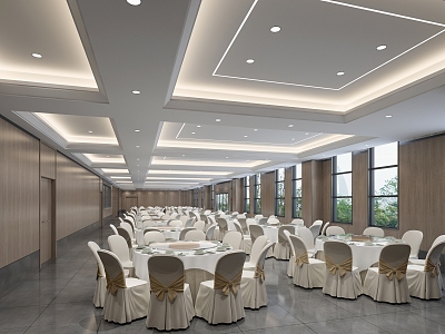 Banquet Hall Canteen 3d model