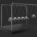 Modern Decorative Ornament Set Featuring Metal Frame And Hanging Pendulum Balls 3d model