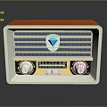 Vintage Radio Design With Red White Body Blue Diamond Logo Knobs And Tuning Dial